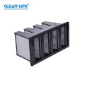 Clean-Link HEPA ULPA V W Bank Type Air Purifier Glassfiber Media Replacement Filter for HVAC System